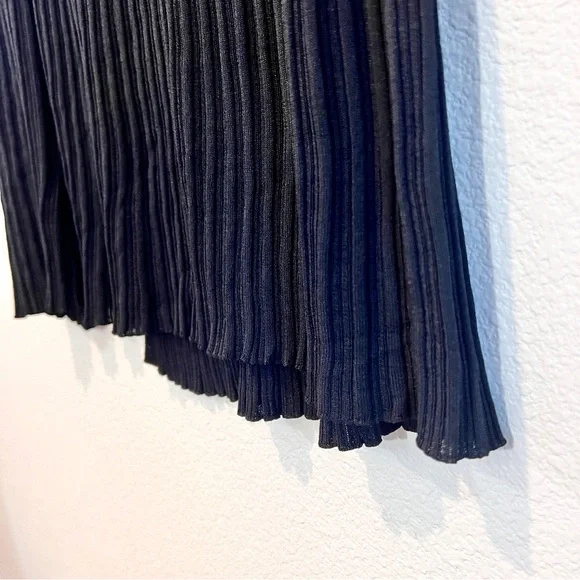 Wilfred Zeta Ribbed Midi Skirt w/ Slit Black L Aritzia Knit Pull On Minimalist - Picture 11 of 15